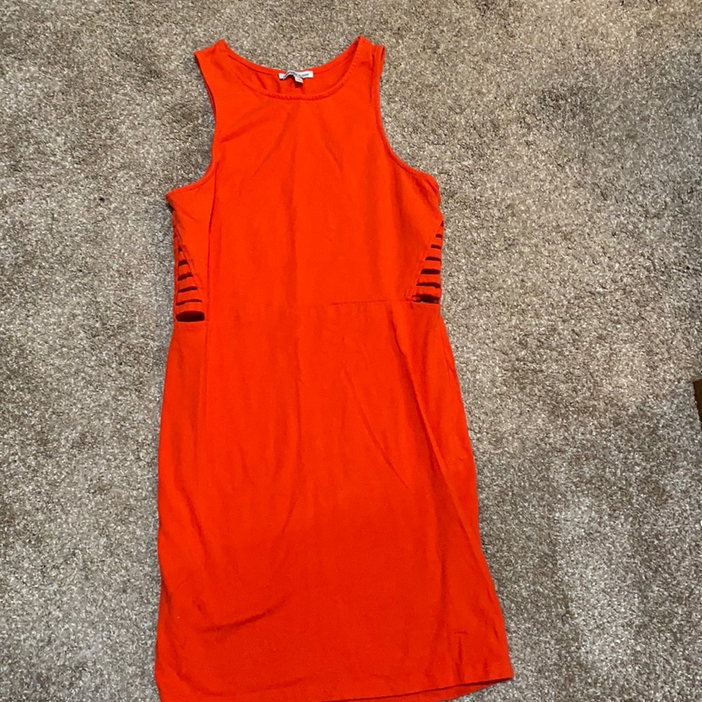 Orange/pink dress with side cutouts